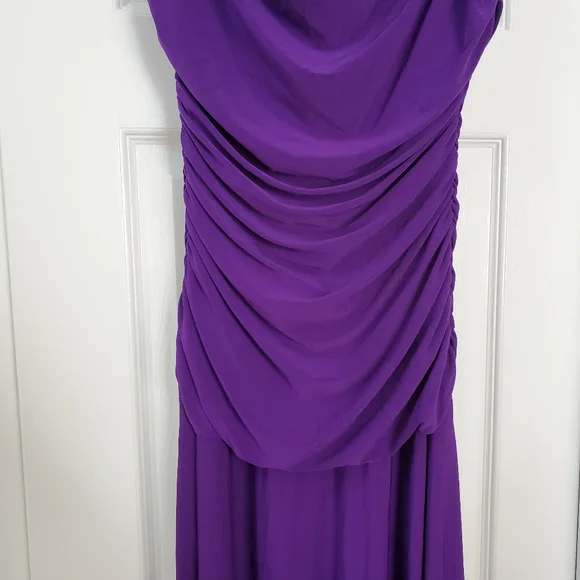 Purple Ruched Maxi Dress - Picture 3 of 10